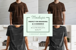 Blank black t-shirt mockup on mannequin white wall Product Image 1