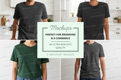 Blank t-shirt mockup set on white kitchen background Product Image 1