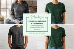Minimalist t-shirt mockup set on white background casual sty Product Image 1