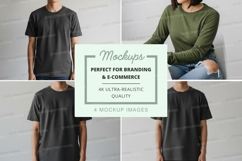 Black t-shirt mockup on mannequin white background Product Image 1