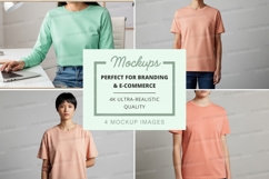 T-shirt mockup on mannequin and model casual display Product Image 1