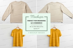 Yellow t-shirt mockup set on white background display Product Image 1