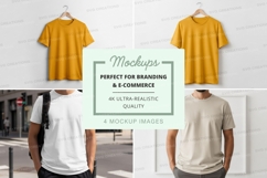 Blank t-shirt mockup on hanger urban lifestyle display Product Image 1