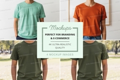 Blank t-shirt mockup set on mannequins outdoor Product Image 1