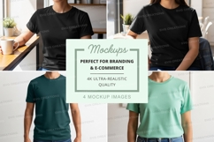 T-shirt mockup front back view minimalist interior design Product Image 1