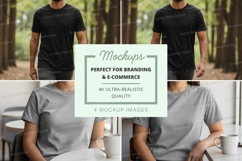 Man t-shirt mockup front back outdoor natural lighting Product Image 1