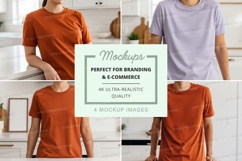 Blank t-shirt mockup on mannequin minimalist white backgroun Product Image 1