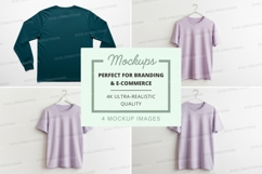 Minimalist t-shirt mockup set on white hanger display Product Image 1