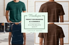 Blank t-shirt mockup front back urban casual wear Product Image 1