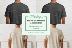Blank gray t-shirt mockup on mannequin white background Product Image 1