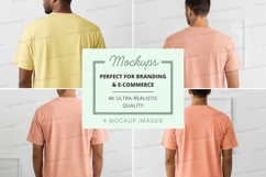 Men wearing blank t-shirt mockups white background minimalis Product Image 1