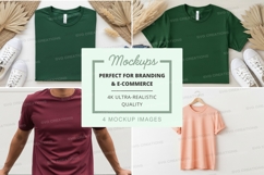 Minimalist t-shirt mockup set on wooden background Product Image 1