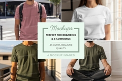 Woman mockup t-shirt design indoor lifestyle minimalist Product Image 1
