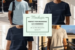 Blank t-shirt mockup set on urban background Product Image 1