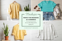 Clothing mockup set on white minimalist background Product Image 1