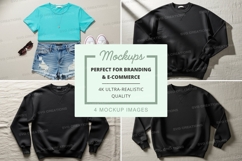 Clothing mockup set on white brick background casual style Product Image 1