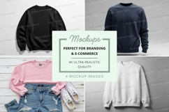 Minimalist hoodie mockup set on wooden background Product Image 1