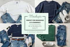 Casual clothing mockup set on white background flat lay Product Image 1