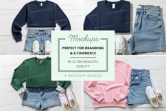 Clothing mockup set on white wooden background Product Image 1