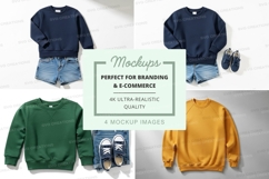 Clothing mockup set with jeans and sneakers on white Product Image 1