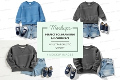 Casual clothing mockup set with jeans and sneakers Product Image 1