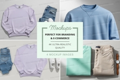 Clothing mockup set on light wooden background minimalist Product Image 1