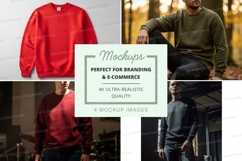 Men wearing red sweater mockup on white background Product Image 1