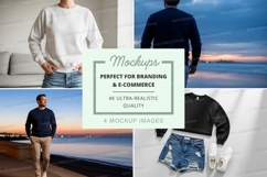 Clothing mockup set on mannequin and model by ocean sunset Product Image 1