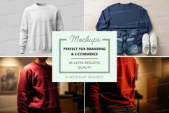 Clothing mockup set with tshirt hoodie jeans sneakersmockup, Product Image 1