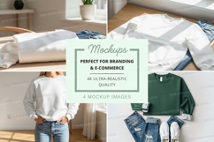 Clothing mockup set on wooden hanger casual lifestyle Product Image 1