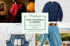 Clothing mockup set on hanger and model teal blue Product Image 1