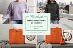 Woman with tote bags mockup urban lifestyle minimalist Product Image 1