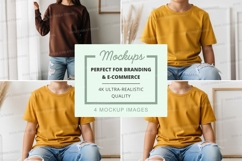 Casual t-shirt mockup on mannequin white background Product Image 1
