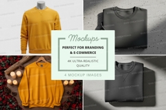 Yellow sweater and gray bag mockup on display Product Image 1