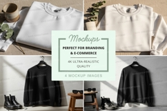 Minimalist clothing mockup on wooden hanger with shoes Product Image 1