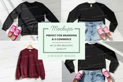 Clothing mockup set with jeans and sneakers display Product Image 1