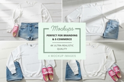 Clothing mockup set with jeans shoes and accessories on whit Product Image 1