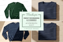 Minimalist sweater mockup set on wooden background Product Image 1