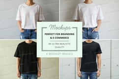 T-shirt mockup branding ecommerce white blue ultra realistic Product Image 1