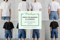 Branding mockup t-shirt jeans ultra realistic display Product Image 1