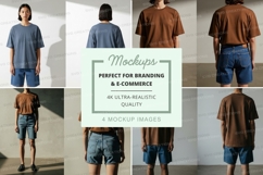 Realistic t-shirt mockup set for branding ultra HD Product Image 1
