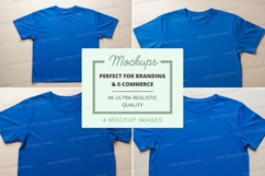 Blue t-shirt mockup branding e-commerce realistic display Product Image 1