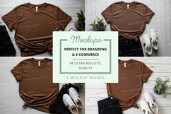 Brown t-shirt mockup ultra realistic branding ecommerce disp Product Image 1