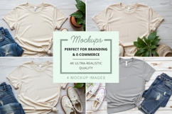 Clothing mockup set on wooden background ultra realistic Product Image 1