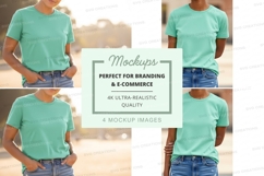 T-shirt mockup branding e-commerce model display ultra reali Product Image 1