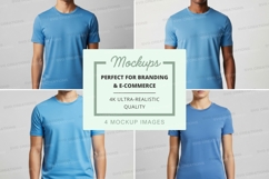 Blue t-shirt mockup branding e-commerce ultra realistic Product Image 1