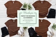Brown t-shirt mockups branding e-commerce ultra realistic Product Image 1
