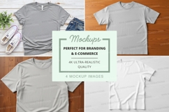 Blank white t-shirt mockups for branding and e-commerce disp Product Image 1