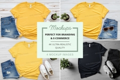 Yellow t-shirt mockup set for branding ultra realistic Product Image 1