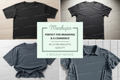 Black t-shirt mockup branding e-commerce display ultra reali Product Image 1